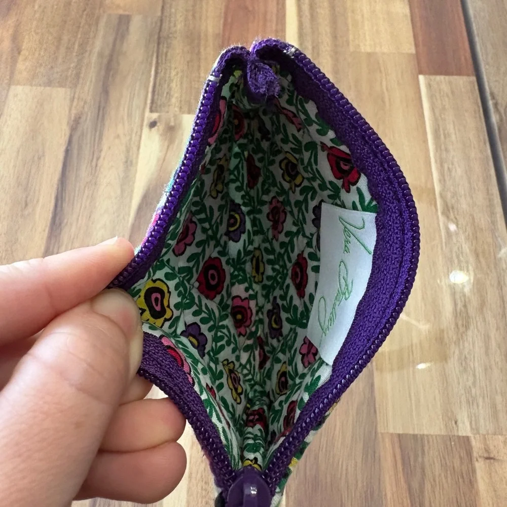 Vera Bradley Viva La Vera Retired Print Floral Coin Purse Pouch Zipper EC